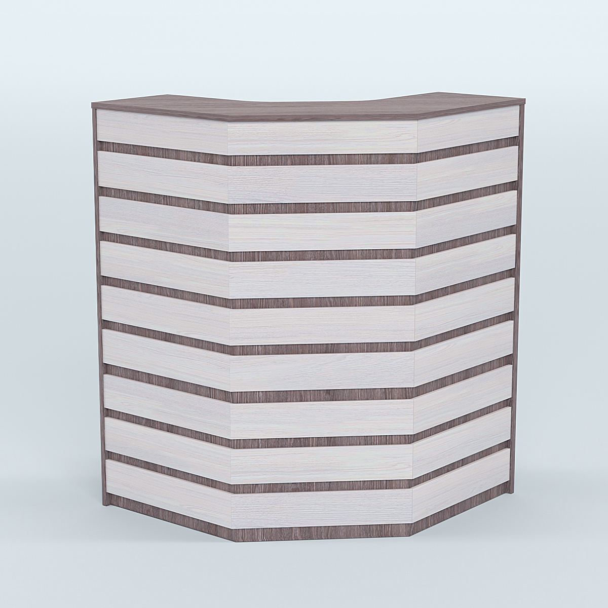 Ресепшен серии ПРАЙМ №3А угловой Ясень Анкор темный + Ясень Анкор светлый