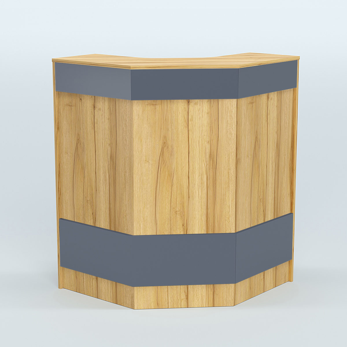 Ресепшен серии ПРАЙМ №3Б угловой Дуб Золотистый и Темно-Серый