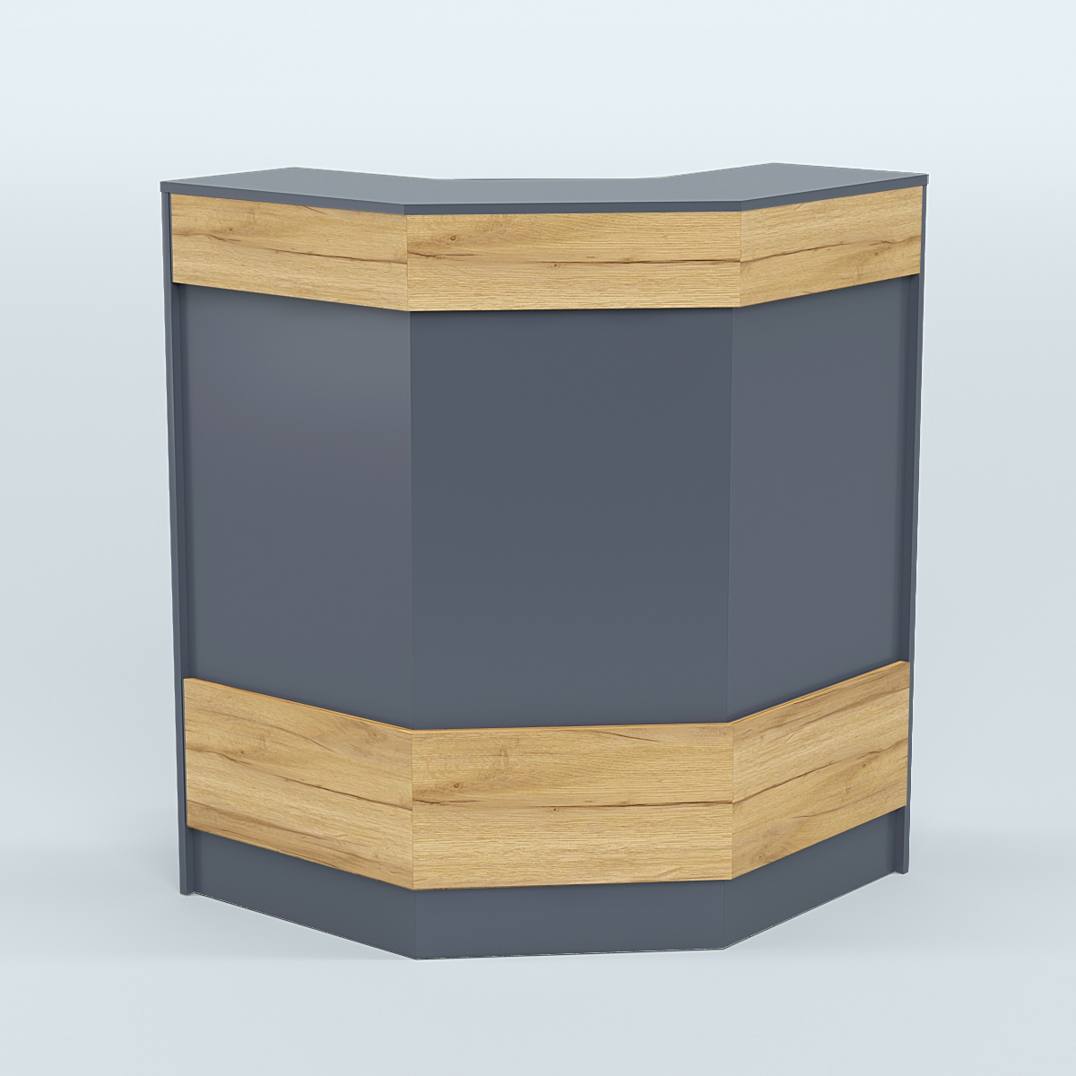 Ресепшен серии ПРАЙМ №3Б угловой Темно-серый и Дуб Золотистый