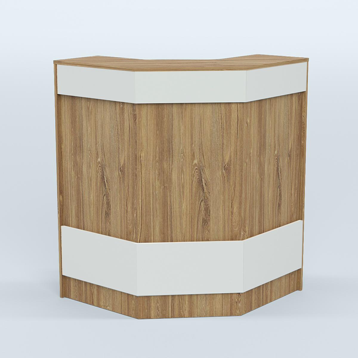 Ресепшен серии ПРАЙМ №3Б угловой Дуб Канзас коричневый + Белый