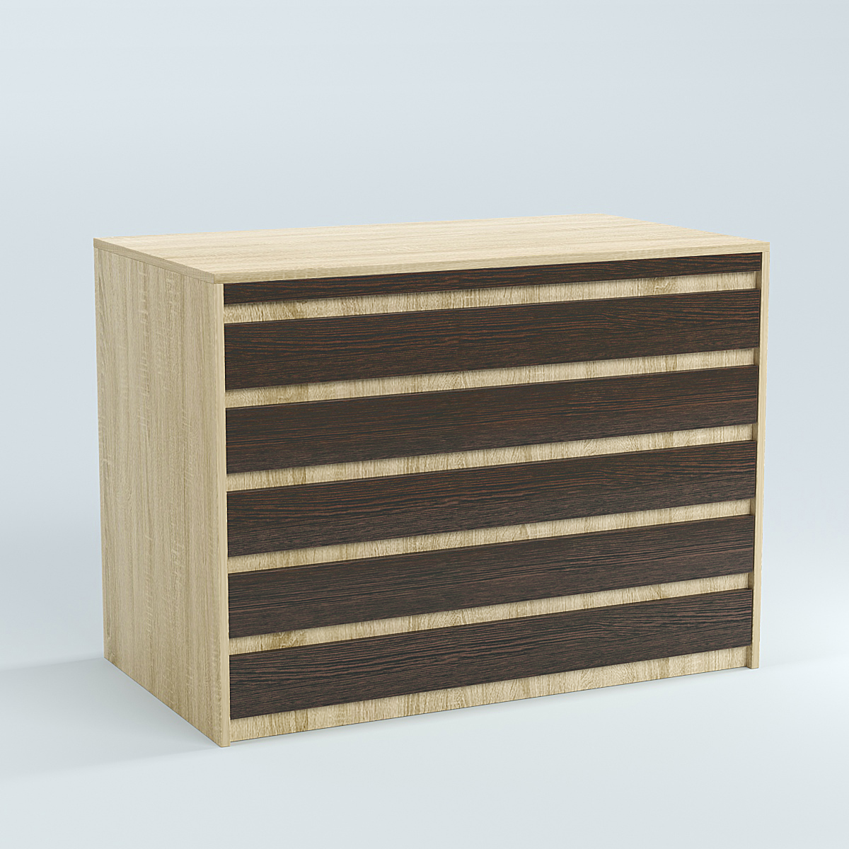 Стол-ресепшен серии ПРАЙМ №1А Дуб Сонома + Дуб Венге