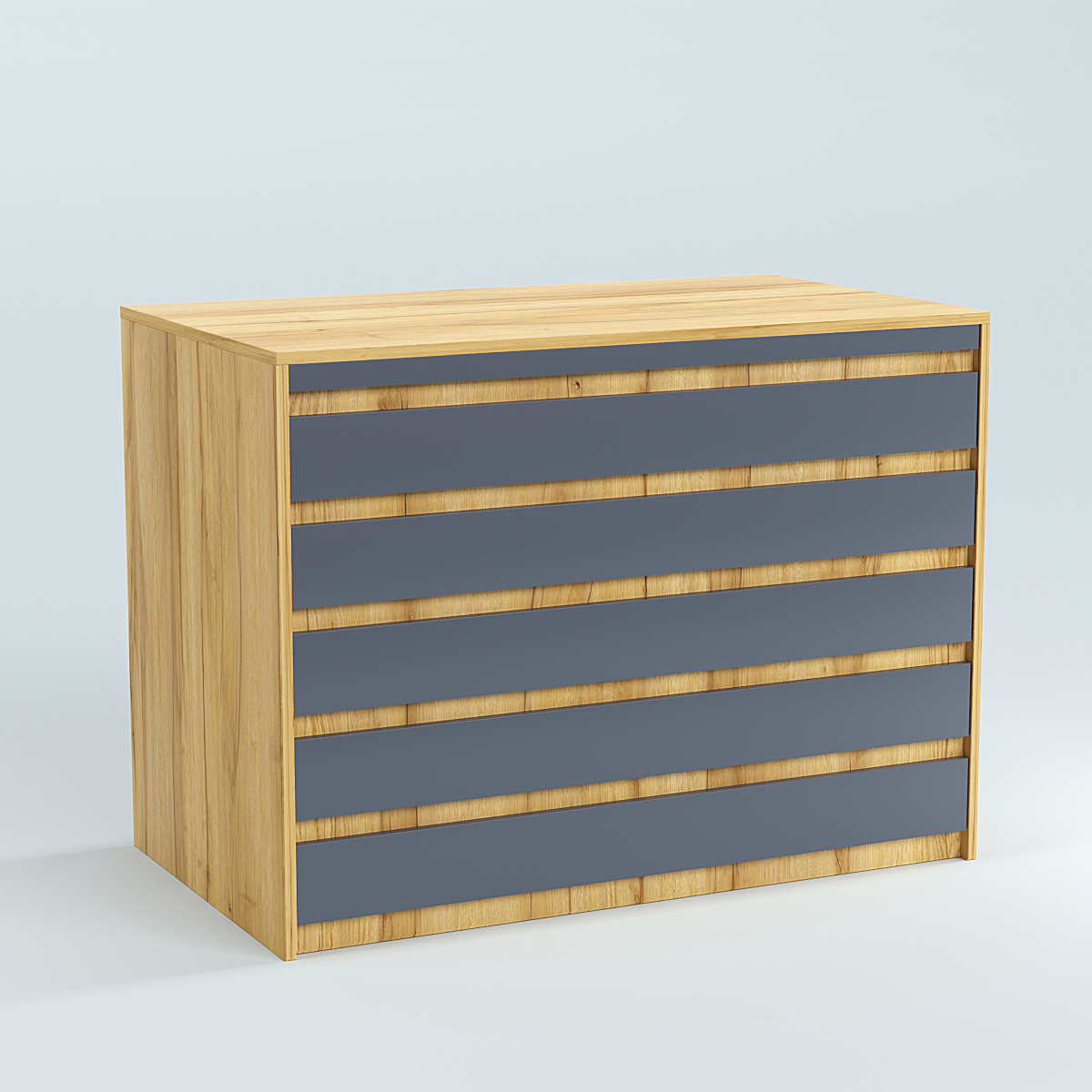 Стол-ресепшен серии ПРАЙМ №1А Дуб Золотистый и Темно-Серый