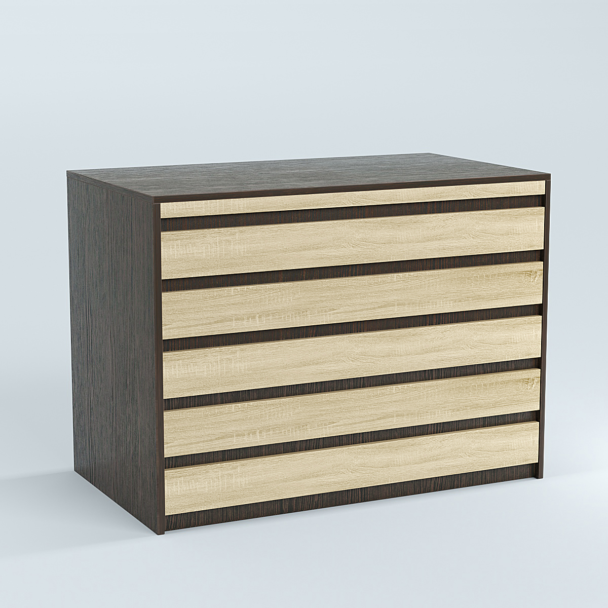 Стол-ресепшен серии ПРАЙМ №1А Дуб Венге + Дуб Сонома