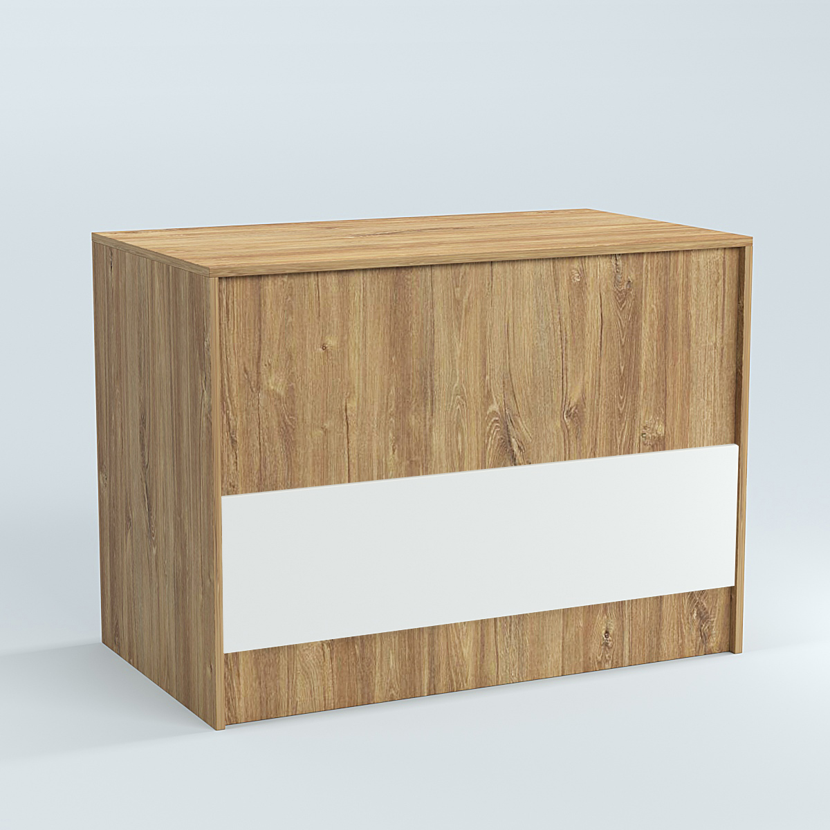 Стол-ресепшен серии ПРАЙМ №1Б Дуб Канзас коричневый + Белый