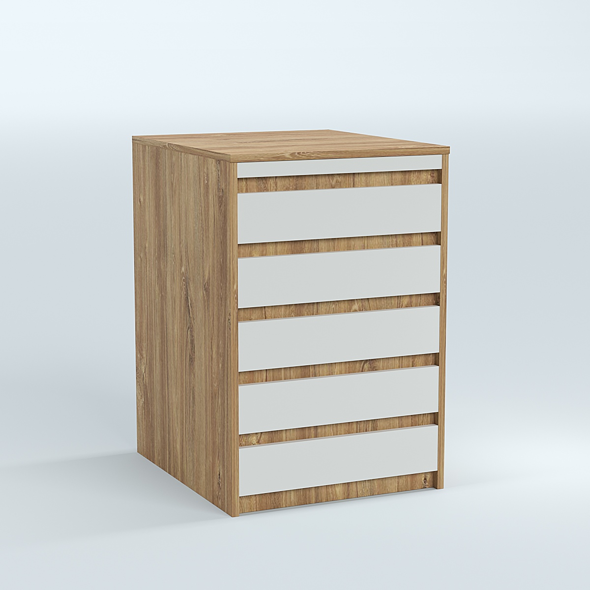 Стол-ресепшен серии ПРАЙМ №2А Дуб Канзас коричневый + Белый