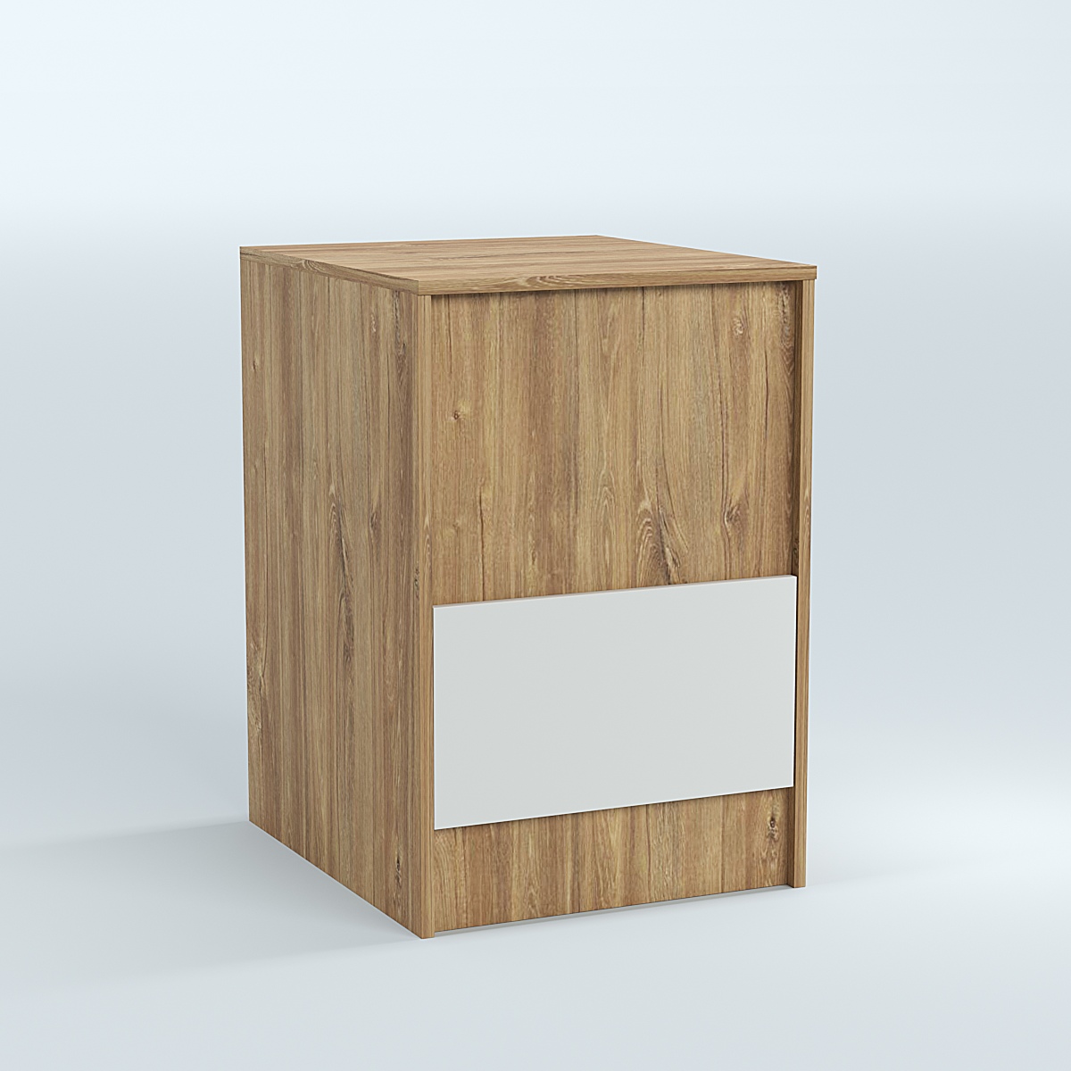 Стол-ресепшен серии ПРАЙМ №2Б Дуб Канзас коричневый + Белый