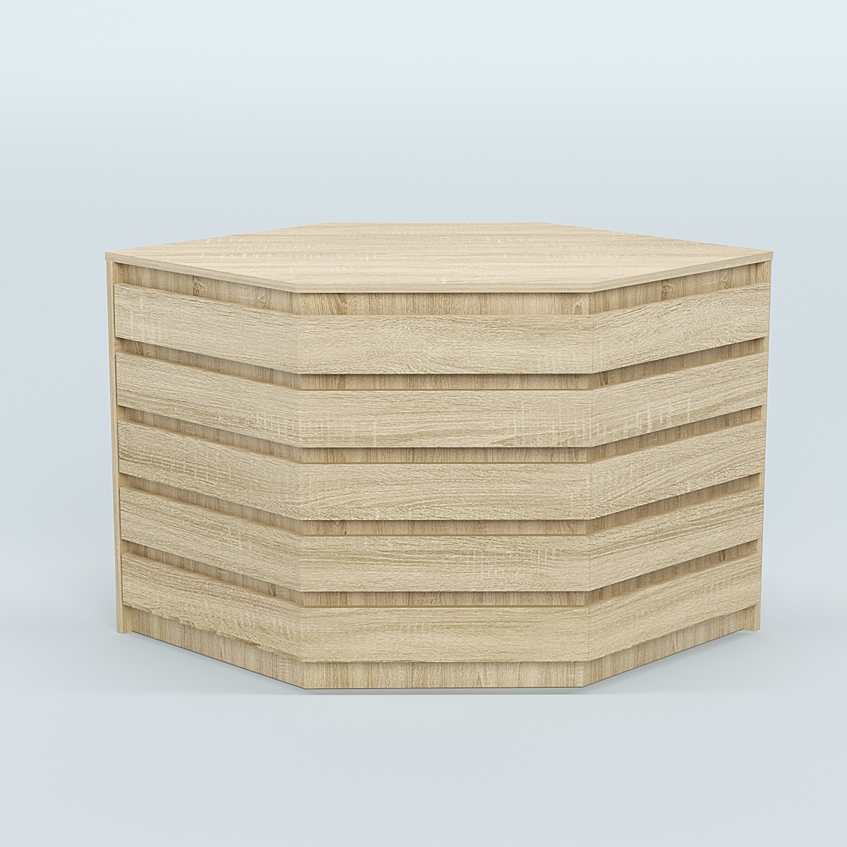 Стол-ресепшен серии ПРАЙМ №3А угловой Дуб сонома