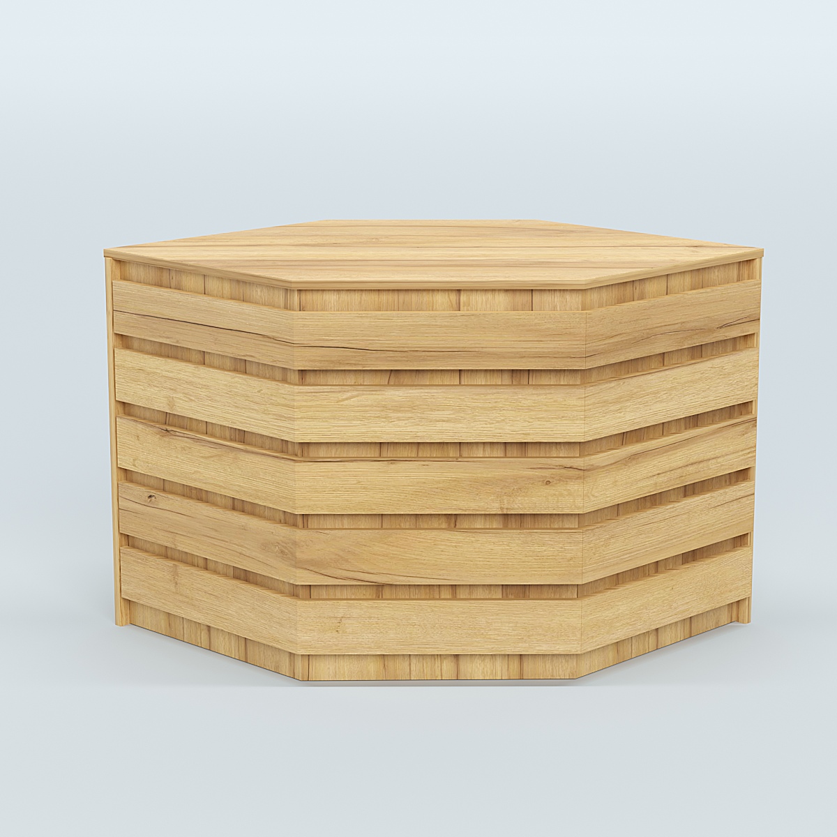 Стол-ресепшен серии ПРАЙМ №3А угловой Дуб Золотистый