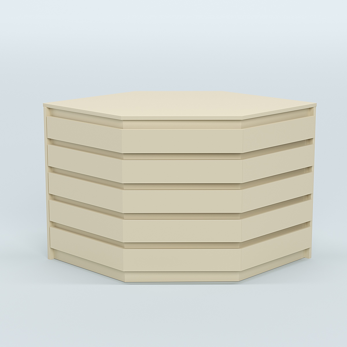 Стол-ресепшен серии ПРАЙМ №3А угловой Крем Вайс