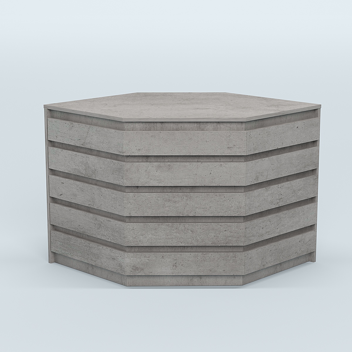 Стол-ресепшен серии ПРАЙМ №3А угловой Бетон Чикаго светло-серый F186 ST9