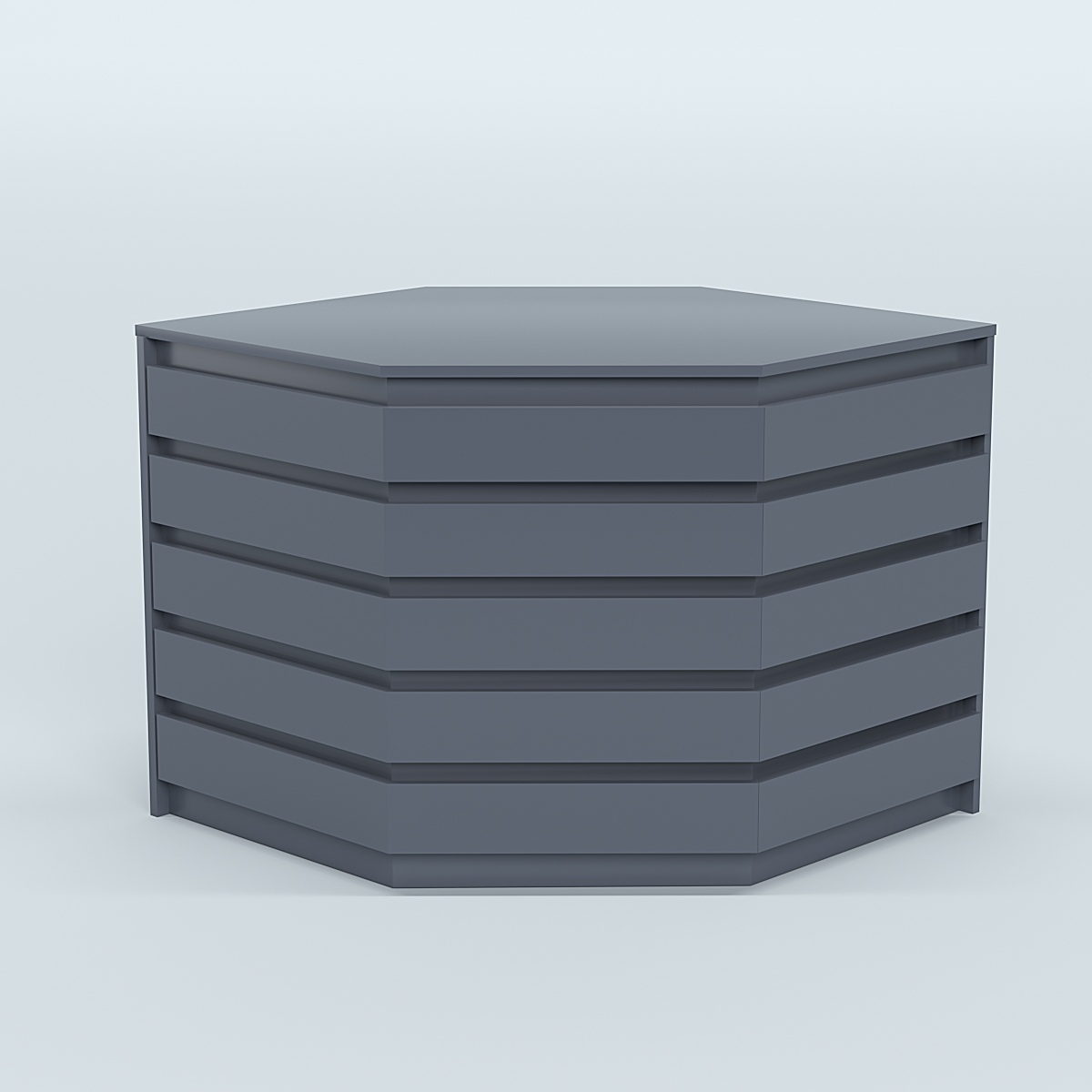 Стол-ресепшен серии ПРАЙМ №3А угловой Темно-Серый