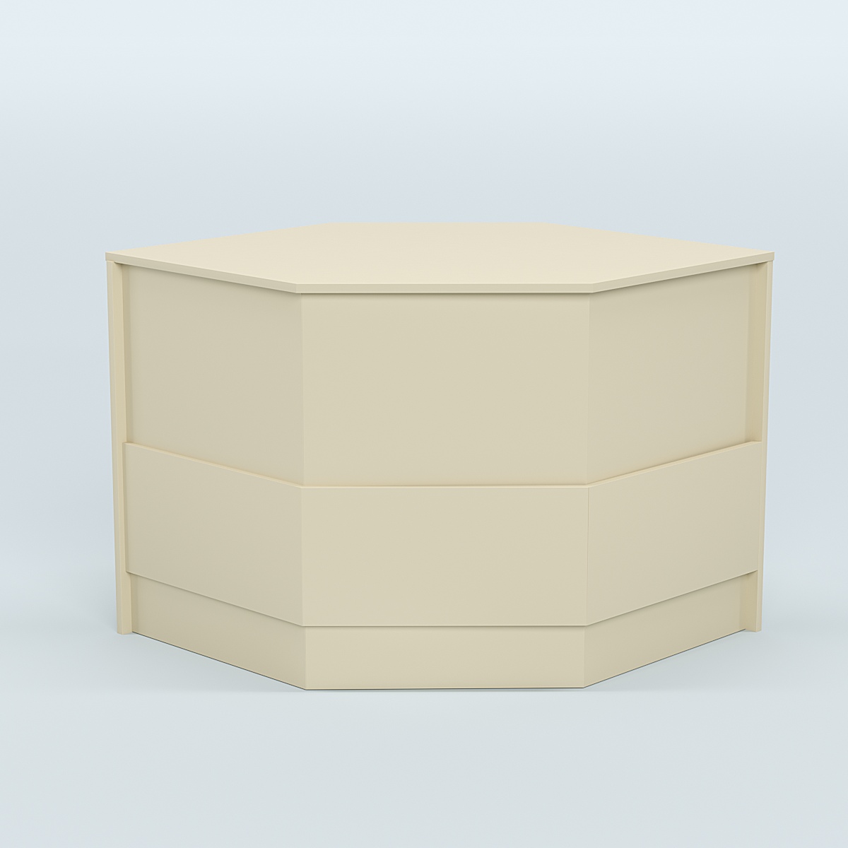 Стол-ресепшен серии ПРАЙМ №3Б угловой Крем Вайс