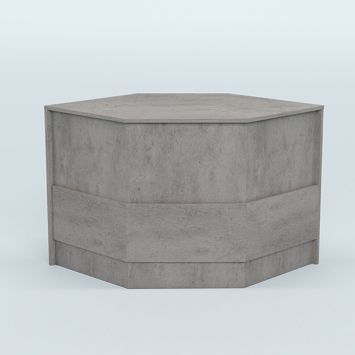 Стол-ресепшен серии ПРАЙМ №3Б угловой Бетон Чикаго светло-серый F186 ST9