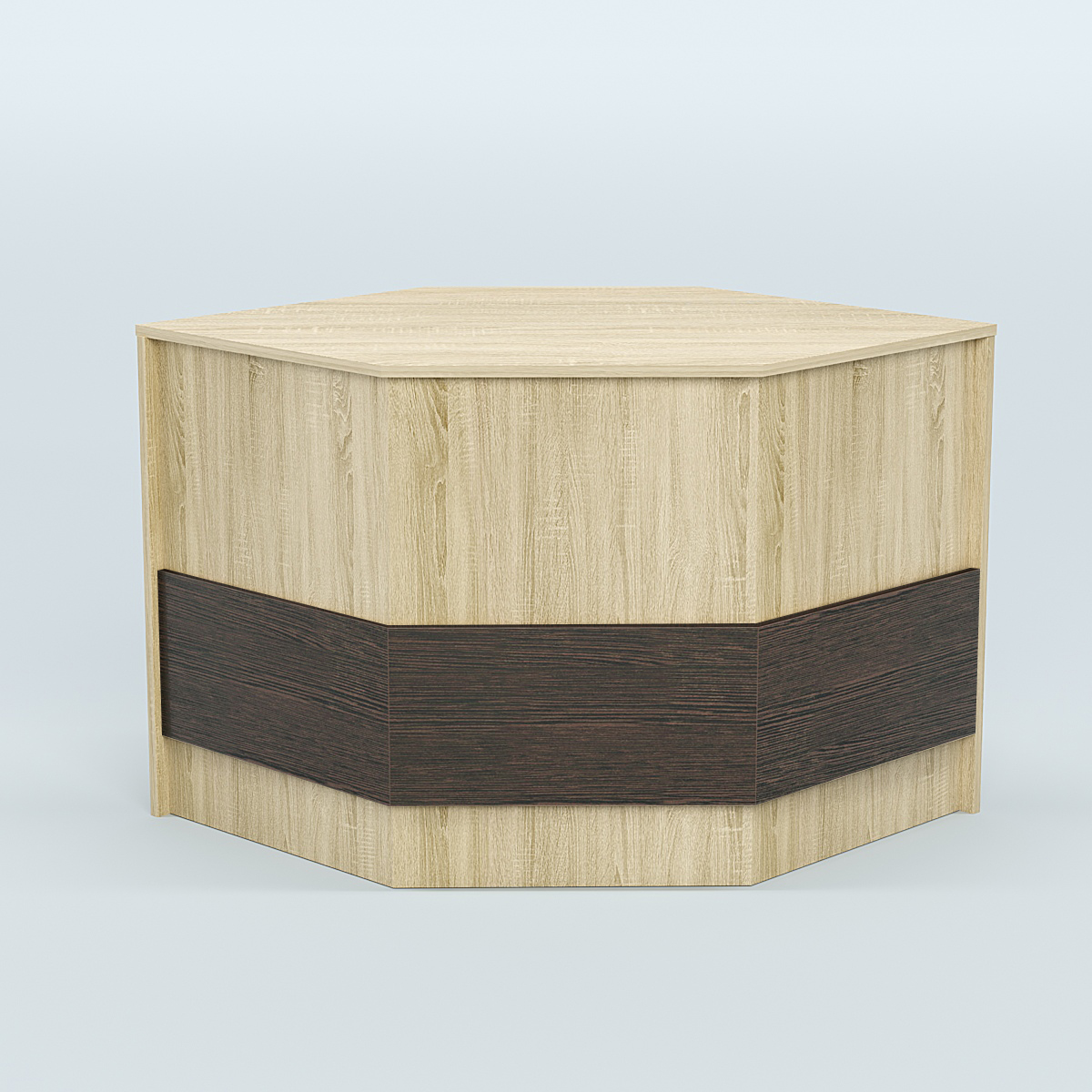 Стол-ресепшен серии ПРАЙМ №3Б угловой Дуб Сонома + Дуб Венге