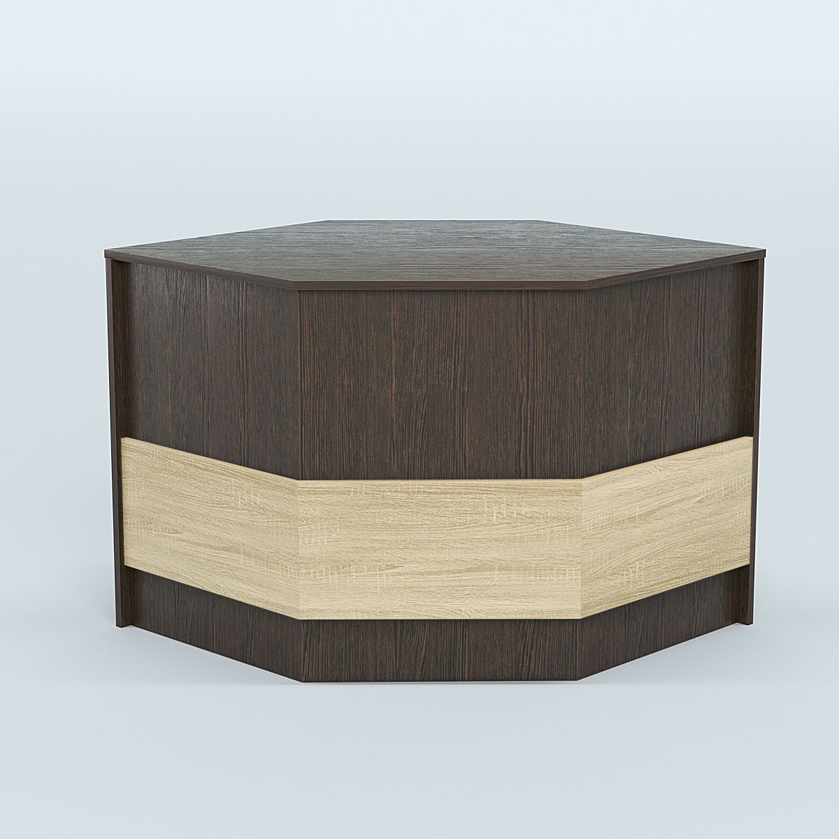 Стол-ресепшен серии ПРАЙМ №3Б угловой Дуб Венге + Дуб Сонома