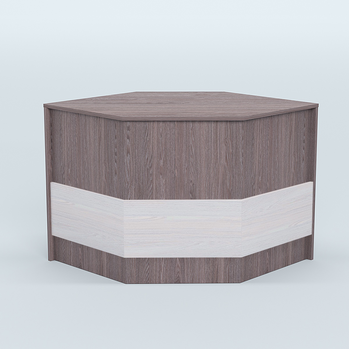 Стол-ресепшен серии ПРАЙМ №3Б угловой Ясень Анкор темный + Ясень Анкор светлый