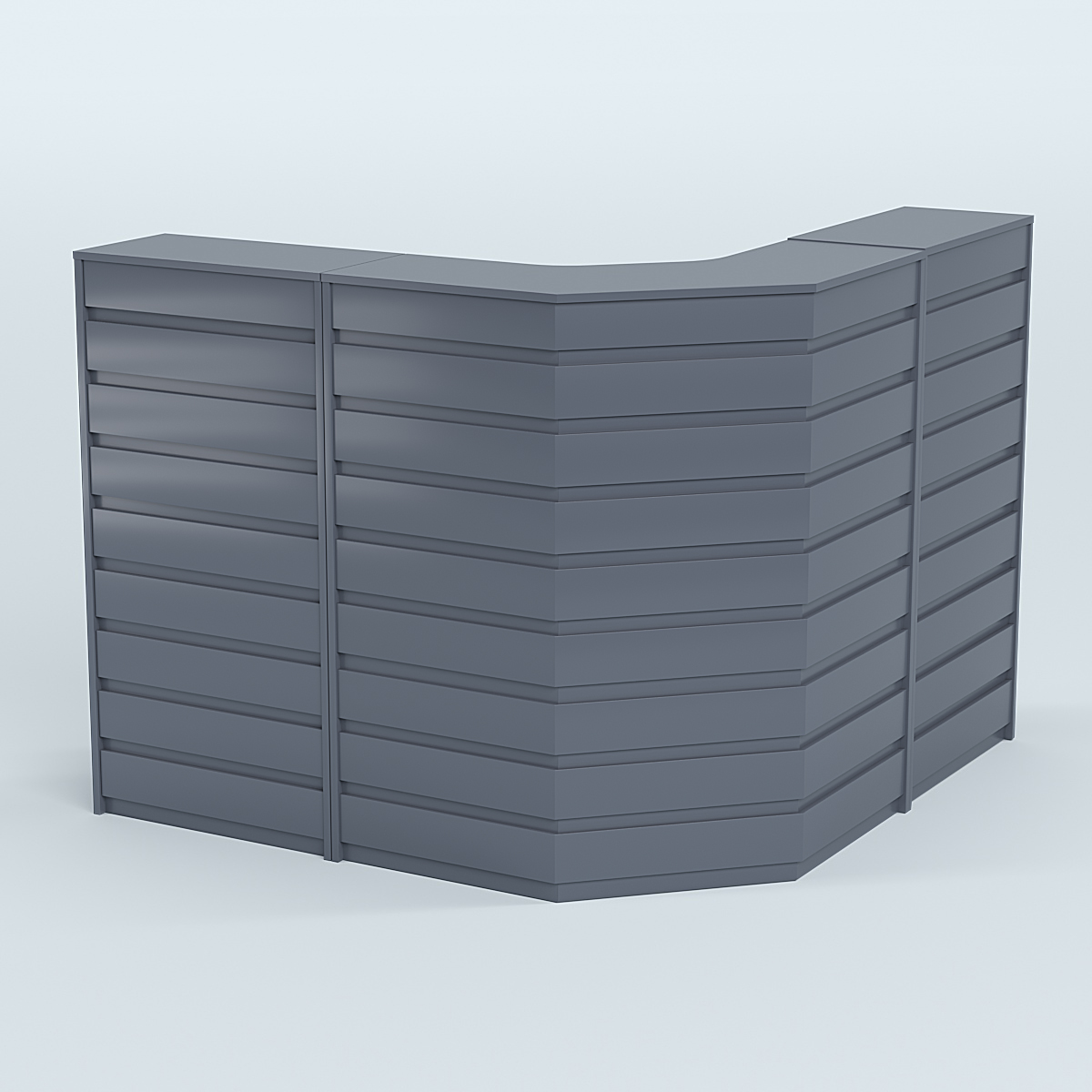 Ресепшен Г-образный серии ПРАЙМ №4А Темно-Серый