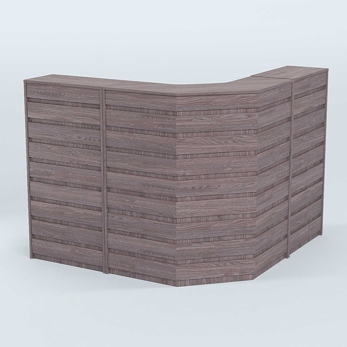 Ресепшен Г-образный серии ПРАЙМ №4А Ясень Анкор темный