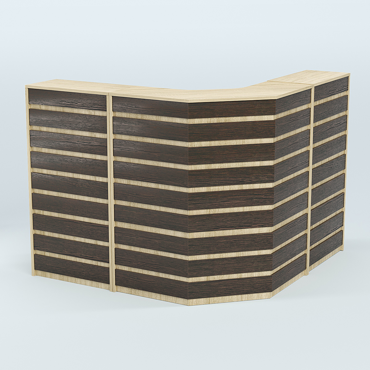 Ресепшен Г-образный серии ПРАЙМ №4А Дуб Сонома + Дуб Венге