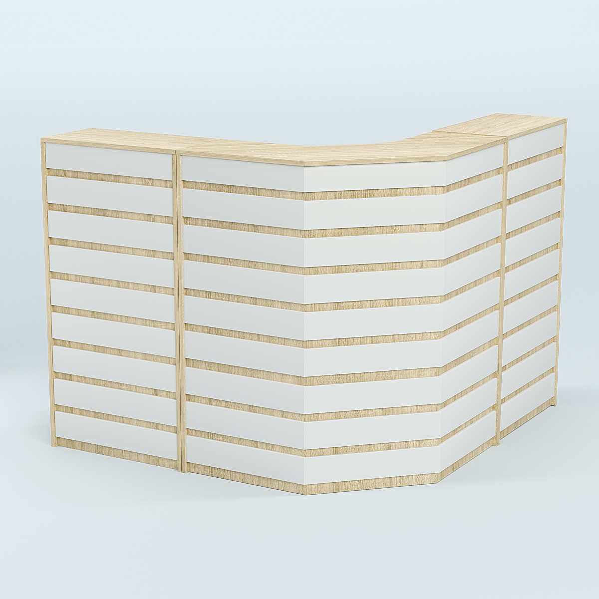 Ресепшен Г-образный серии ПРАЙМ №4А Дуб Сонома + Белый