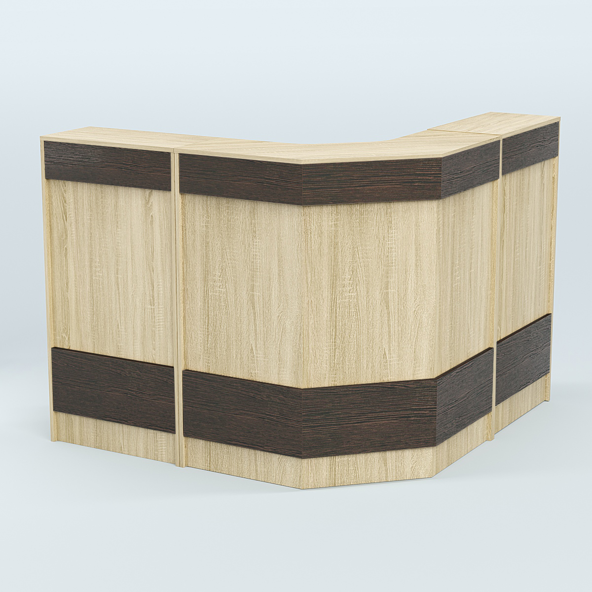 Ресепшен Г-образный серии ПРАЙМ №4Б Дуб Сонома + Дуб Венге