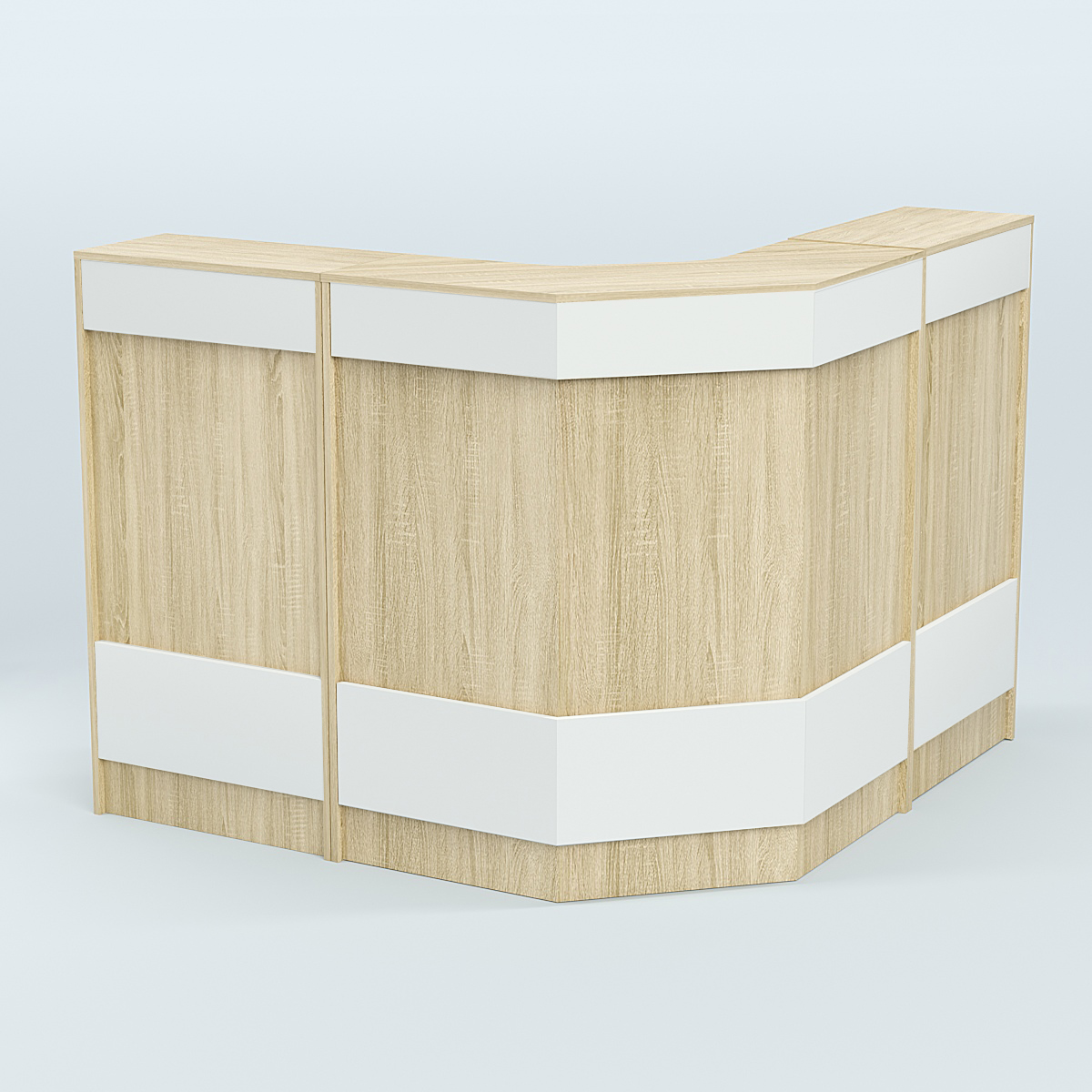 Ресепшен Г-образный серии ПРАЙМ №4Б Дуб Сонома + Белый