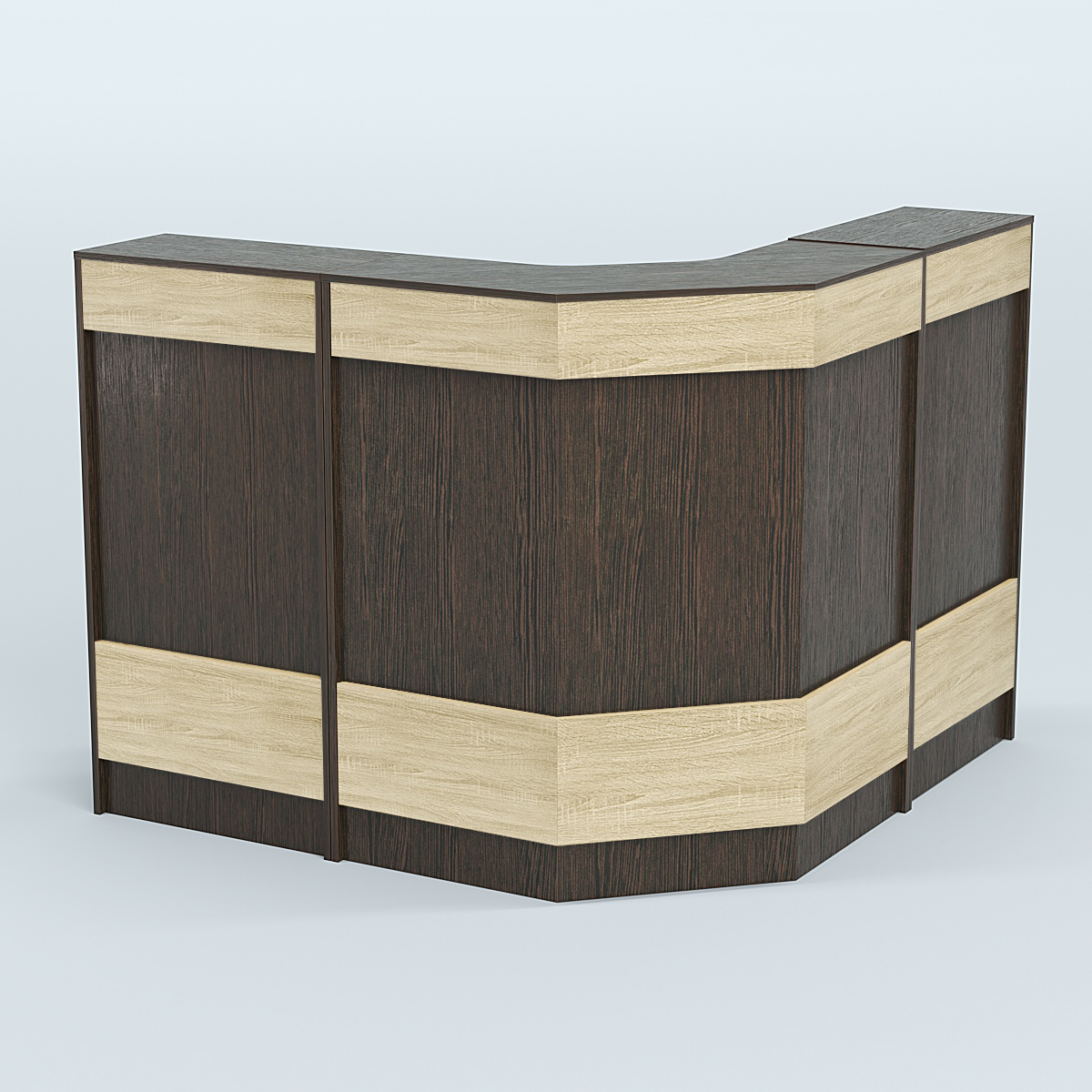 Ресепшен Г-образный серии ПРАЙМ №4Б Дуб Венге + Дуб Сонома