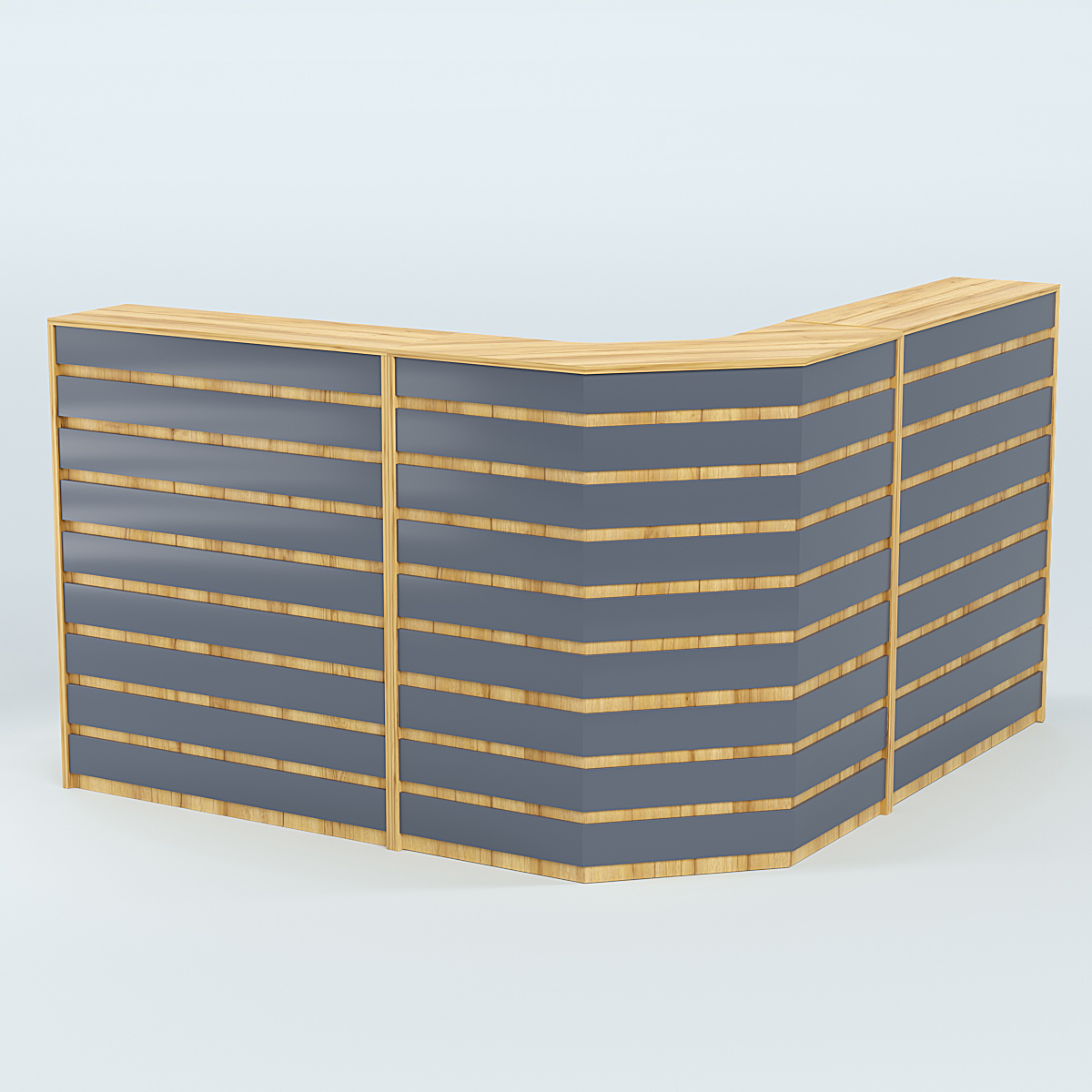 Ресепшен серии ПРАЙМ №5А угловой Дуб Золотистый и Темно-Серый