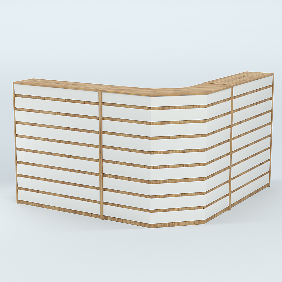 Ресепшен серии ПРАЙМ №5А угловой Дуб Канзас коричневый + Белый