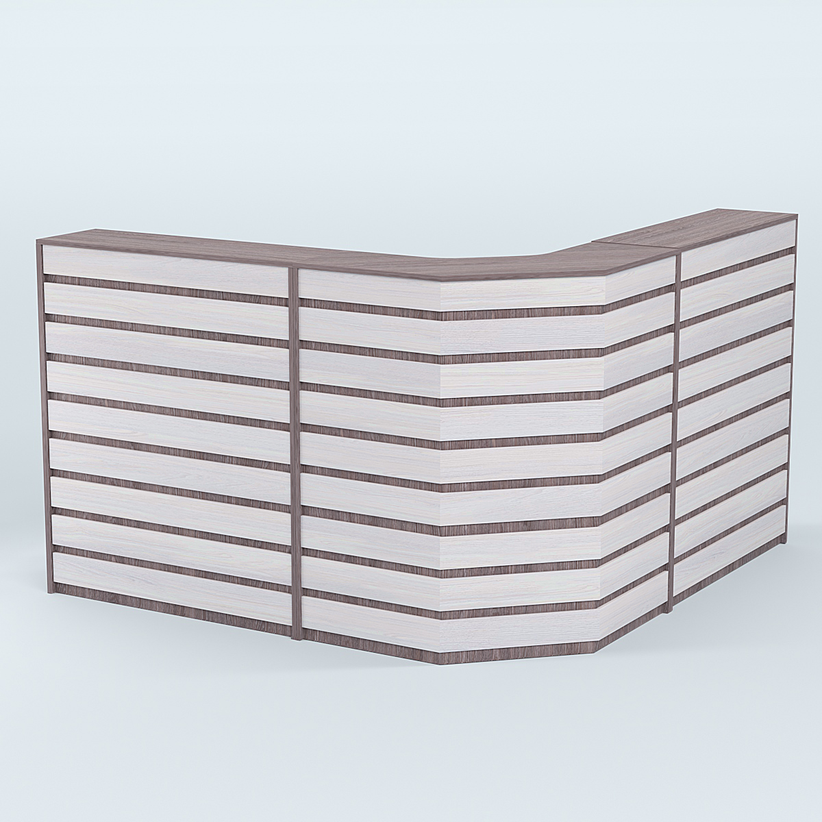 Ресепшен серии ПРАЙМ №5А угловой Ясень Анкор темный + Ясень Анкор светлый