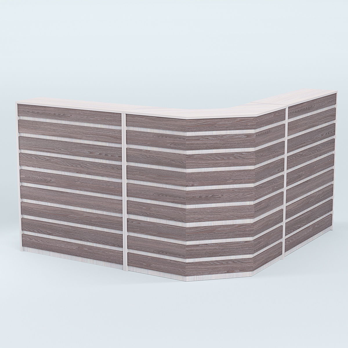 Ресепшен серии ПРАЙМ №5А угловой Ясень Анкор светлый + Ясень Анкор темный