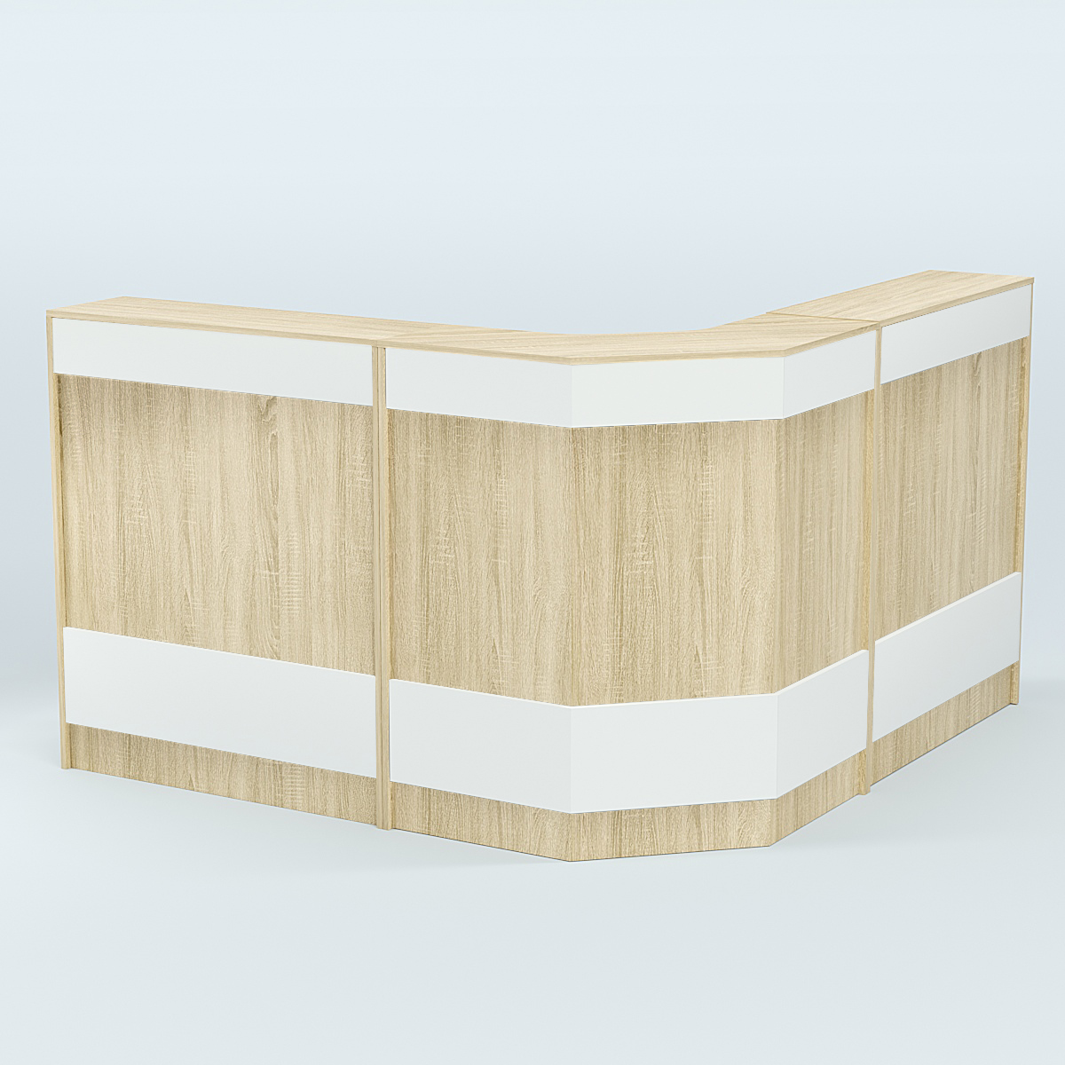 Ресепшен серии ПРАЙМ №5Б угловой Дуб Сонома + Белый