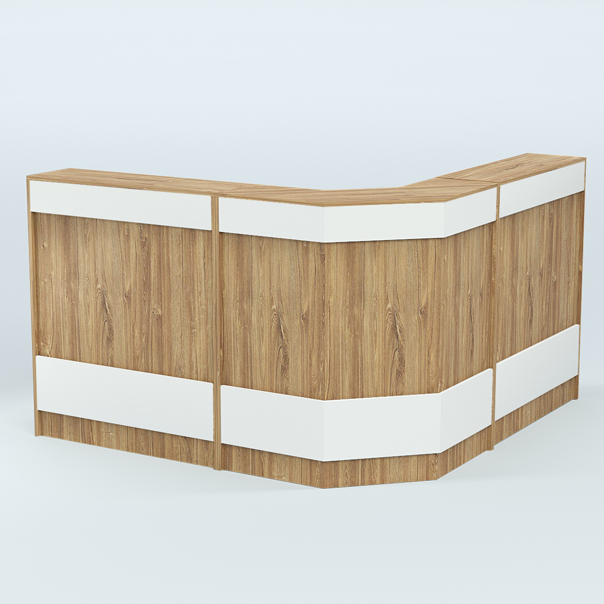 Ресепшен серии ПРАЙМ №5Б угловой Дуб Канзас коричневый + Белый