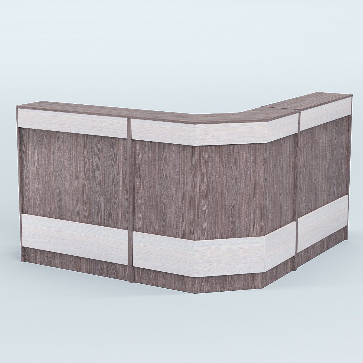 Ресепшен серии ПРАЙМ №5Б угловой Ясень Анкор темный + Ясень Анкор светлый