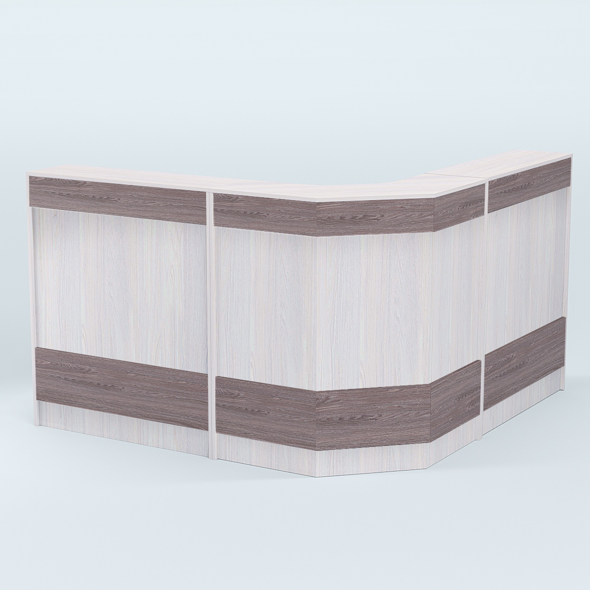 Ресепшен серии ПРАЙМ №5Б угловой Ясень Анкор светлый + Ясень Анкор темный