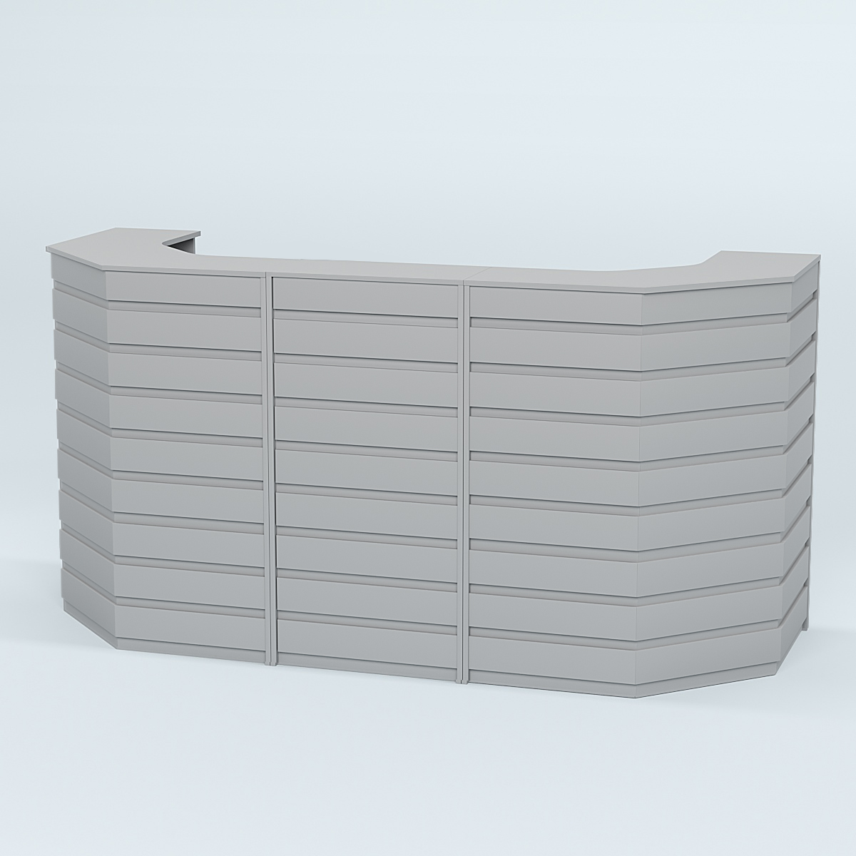 Ресепшен серии ПРАЙМ №6А со скошенными углами Серый