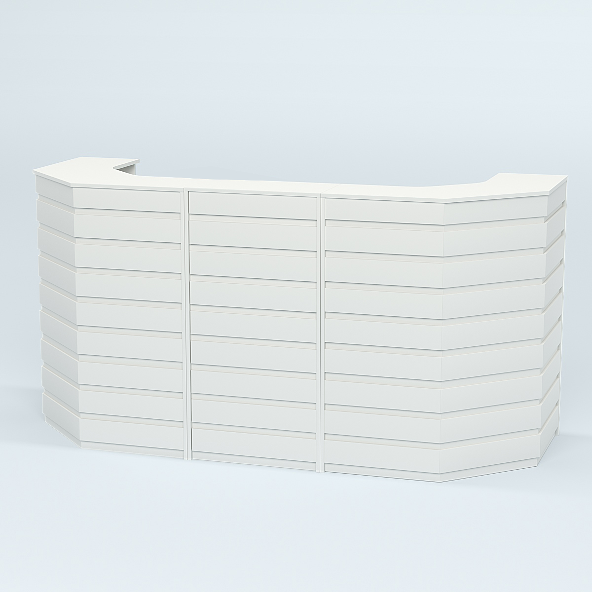 Ресепшен серии ПРАЙМ №6А со скошенными углами Белый