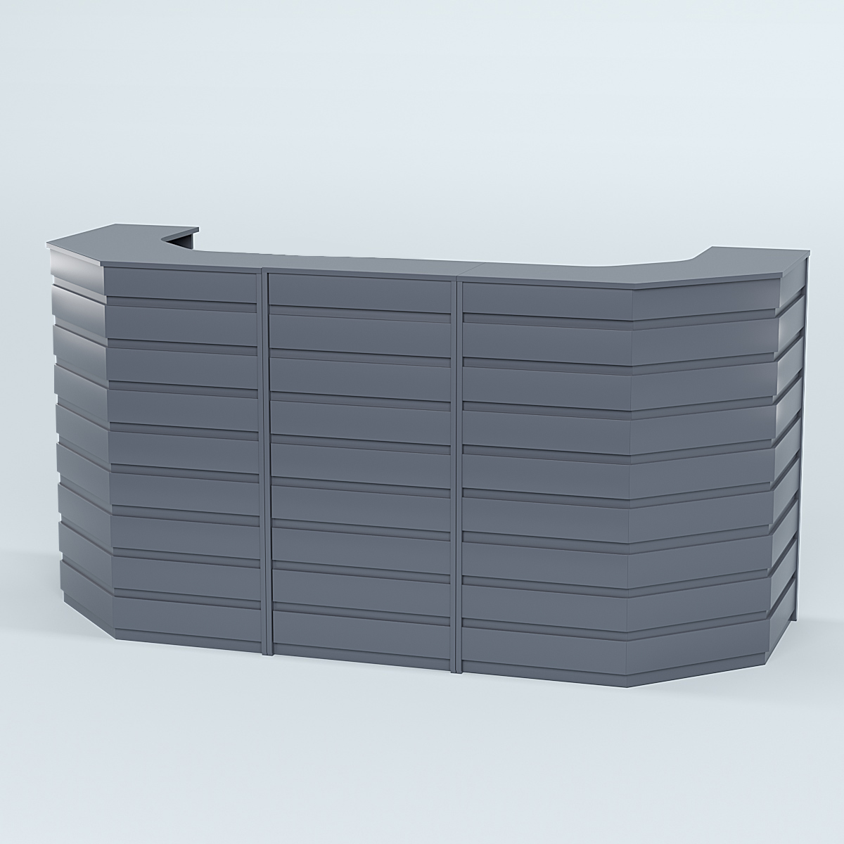 Ресепшен серии ПРАЙМ №6А со скошенными углами Темно-Серый