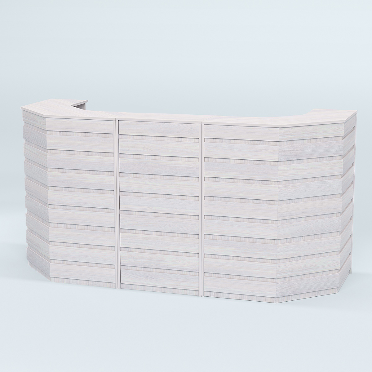 Ресепшен серии ПРАЙМ №6А со скошенными углами Ясень Анкор светлый