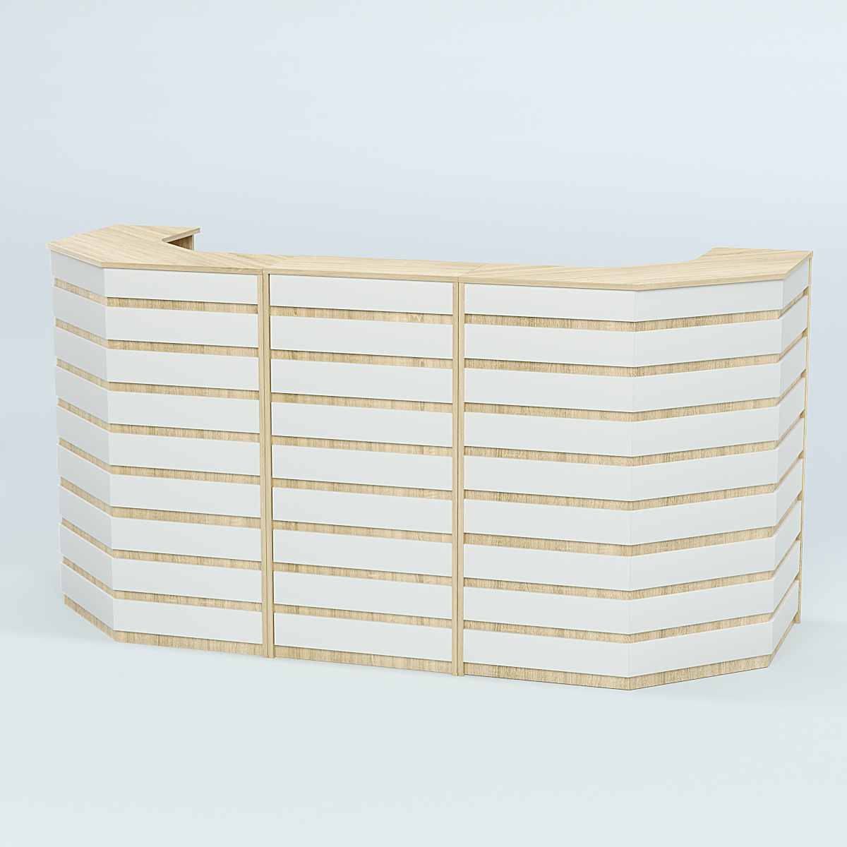 Ресепшен серии ПРАЙМ №6А со скошенными углами Дуб Сонома + Белый