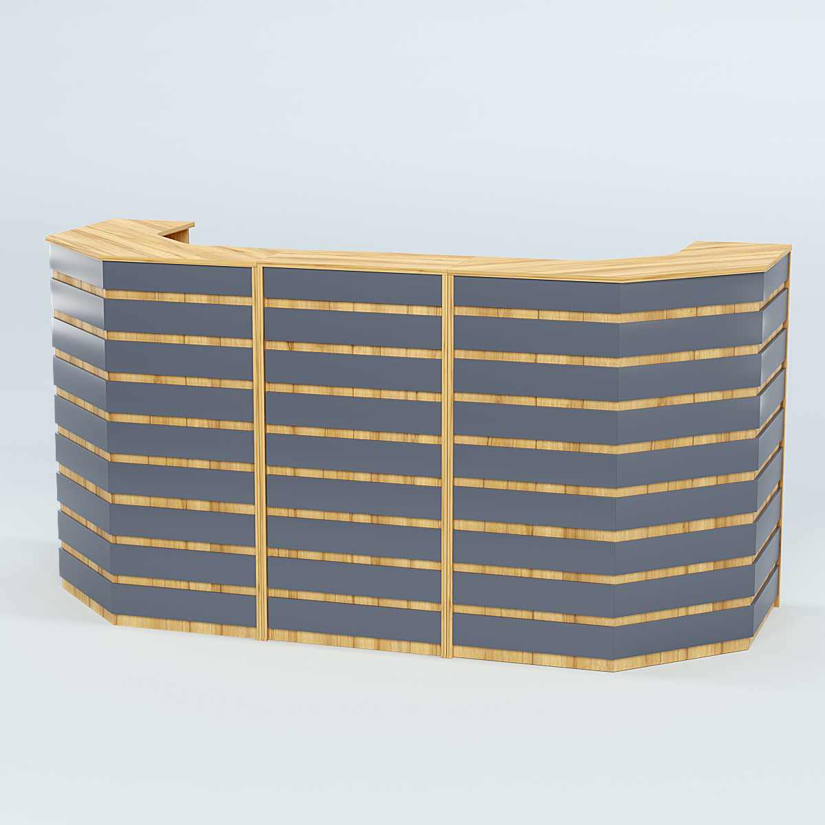 Ресепшен серии ПРАЙМ №6А со скошенными углами Дуб Золотистый и Темно-Серый