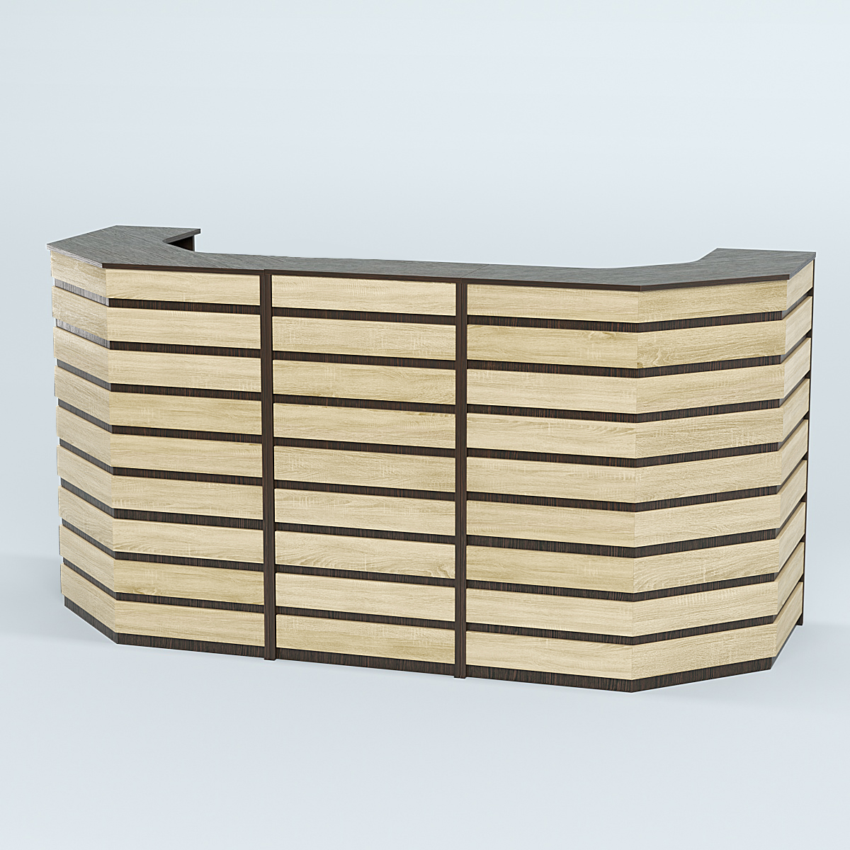 Ресепшен серии ПРАЙМ №6А со скошенными углами Дуб Венге + Дуб Сонома