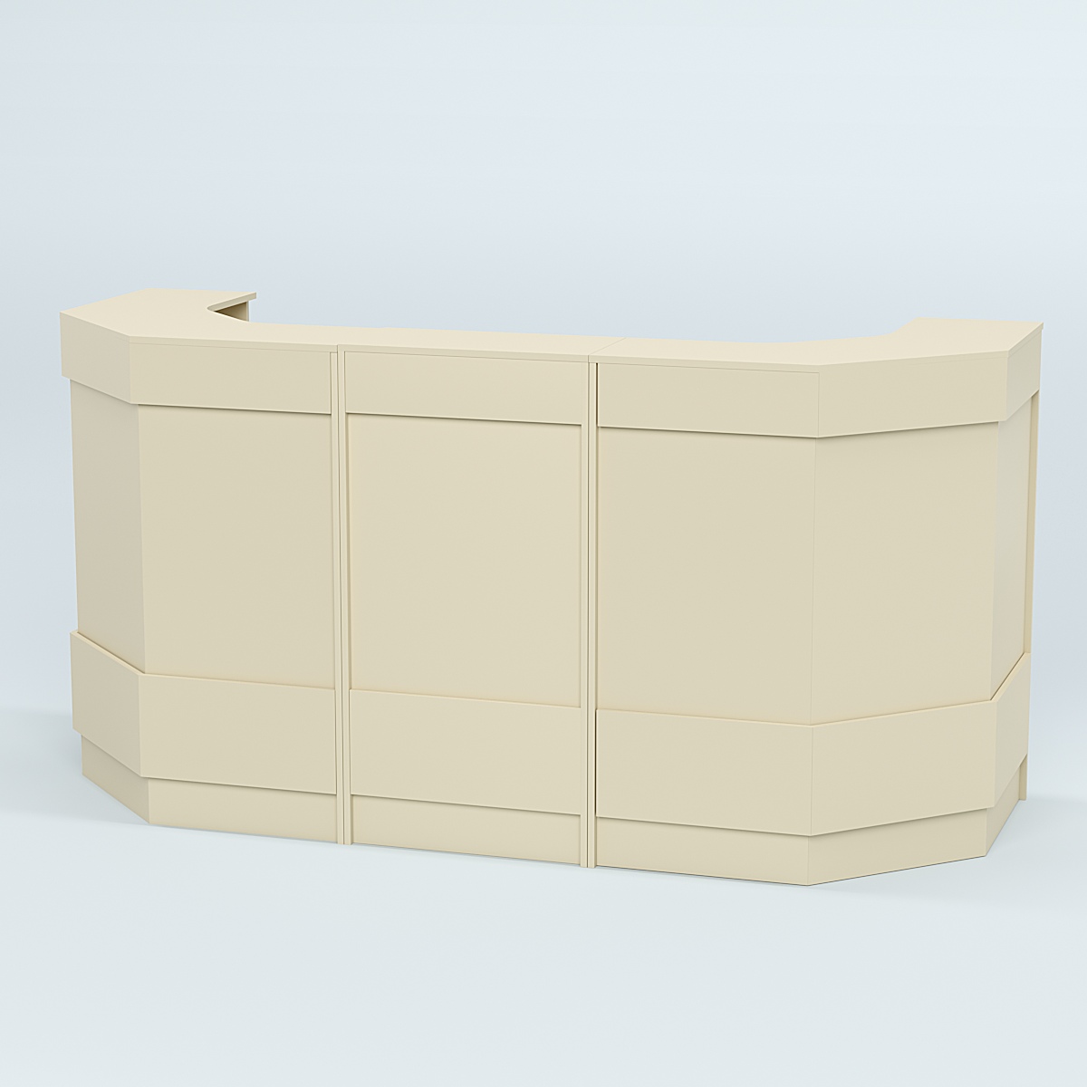 Ресепшен серии ПРАЙМ №6Б со скошенными углами Крем Вайс