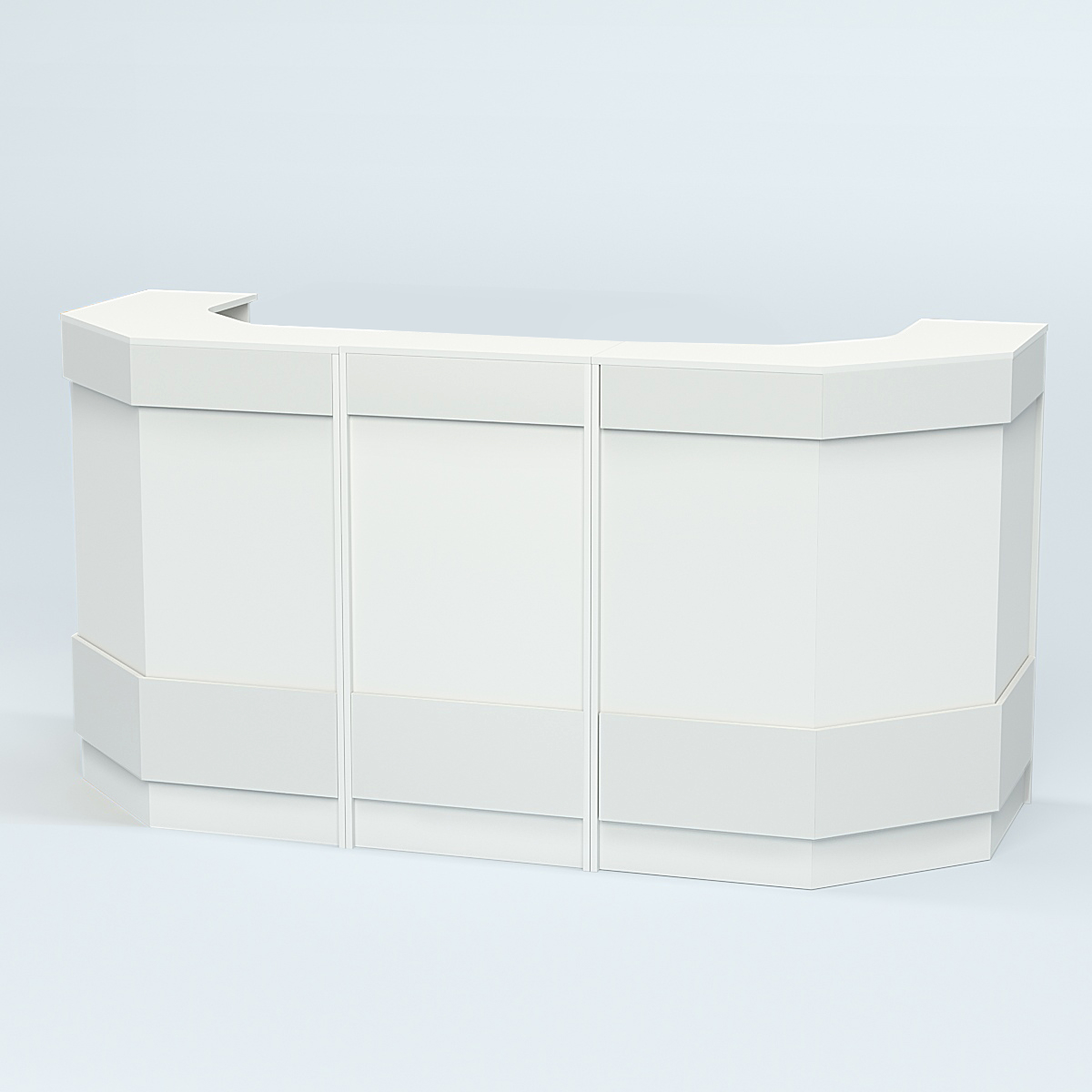 Ресепшен серии ПРАЙМ №6Б со скошенными углами Белый