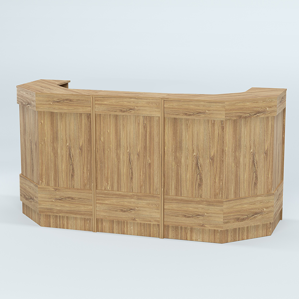 Ресепшен серии ПРАЙМ №6Б со скошенными углами Дуб Канзас коричневый