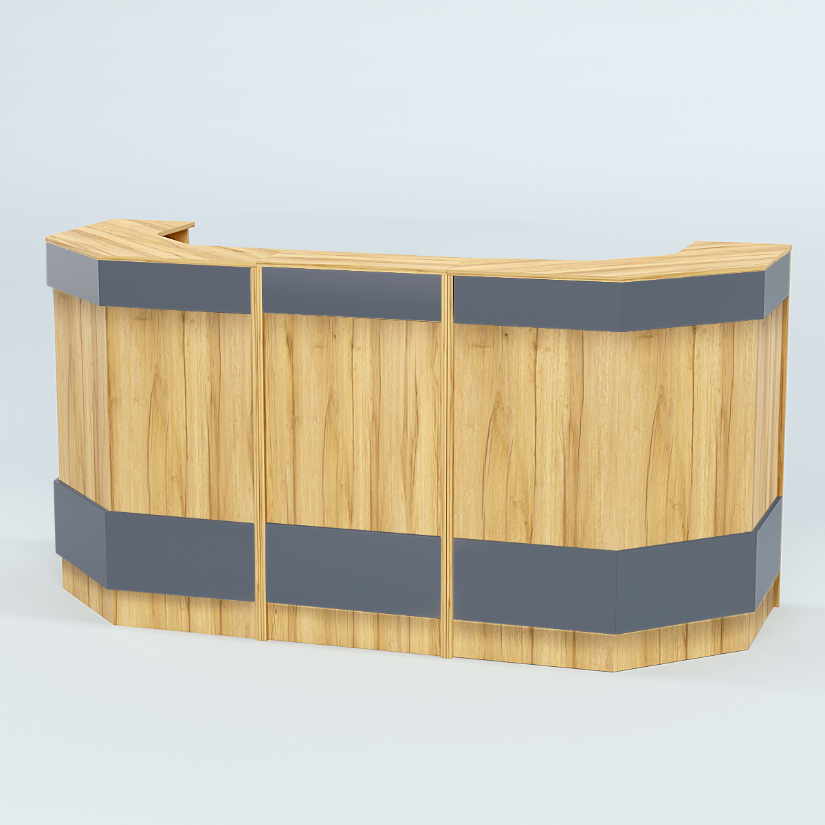 Ресепшен серии ПРАЙМ №6Б со скошенными углами Дуб Золотистый и Темно-Серый