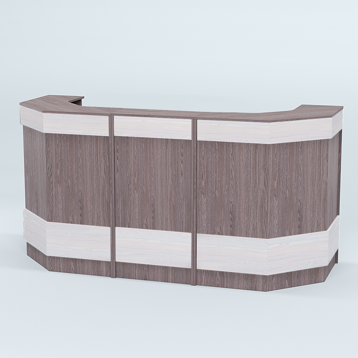 Ресепшен серии ПРАЙМ №6Б со скошенными углами Ясень Анкор темный + Ясень Анкор светлый