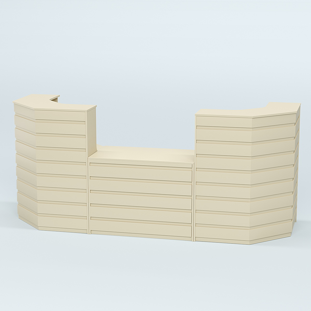 Ресепшен серии ПРАЙМ №7А со столом выдачи Крем Вайс