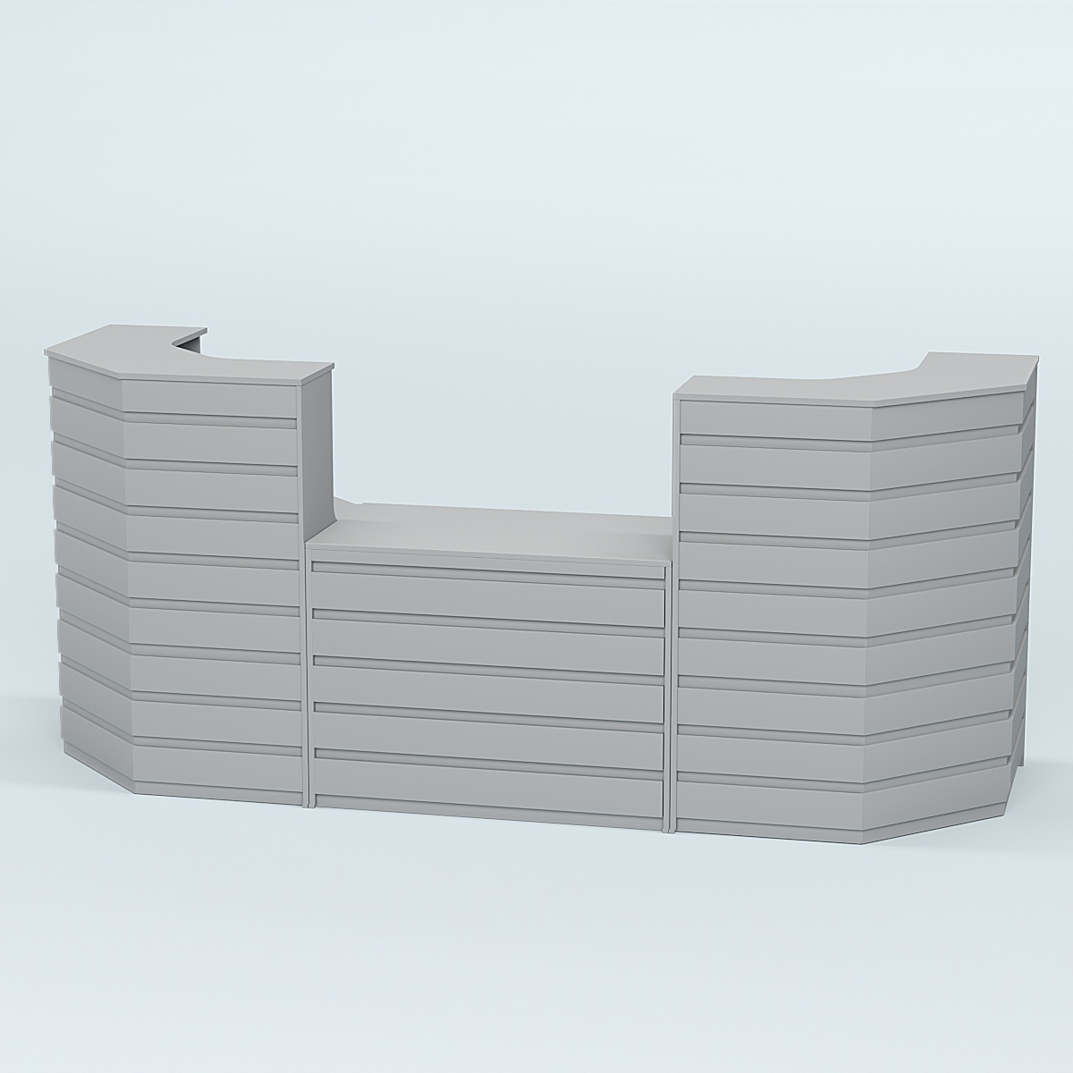 Ресепшен серии ПРАЙМ №7А со столом выдачи Серый