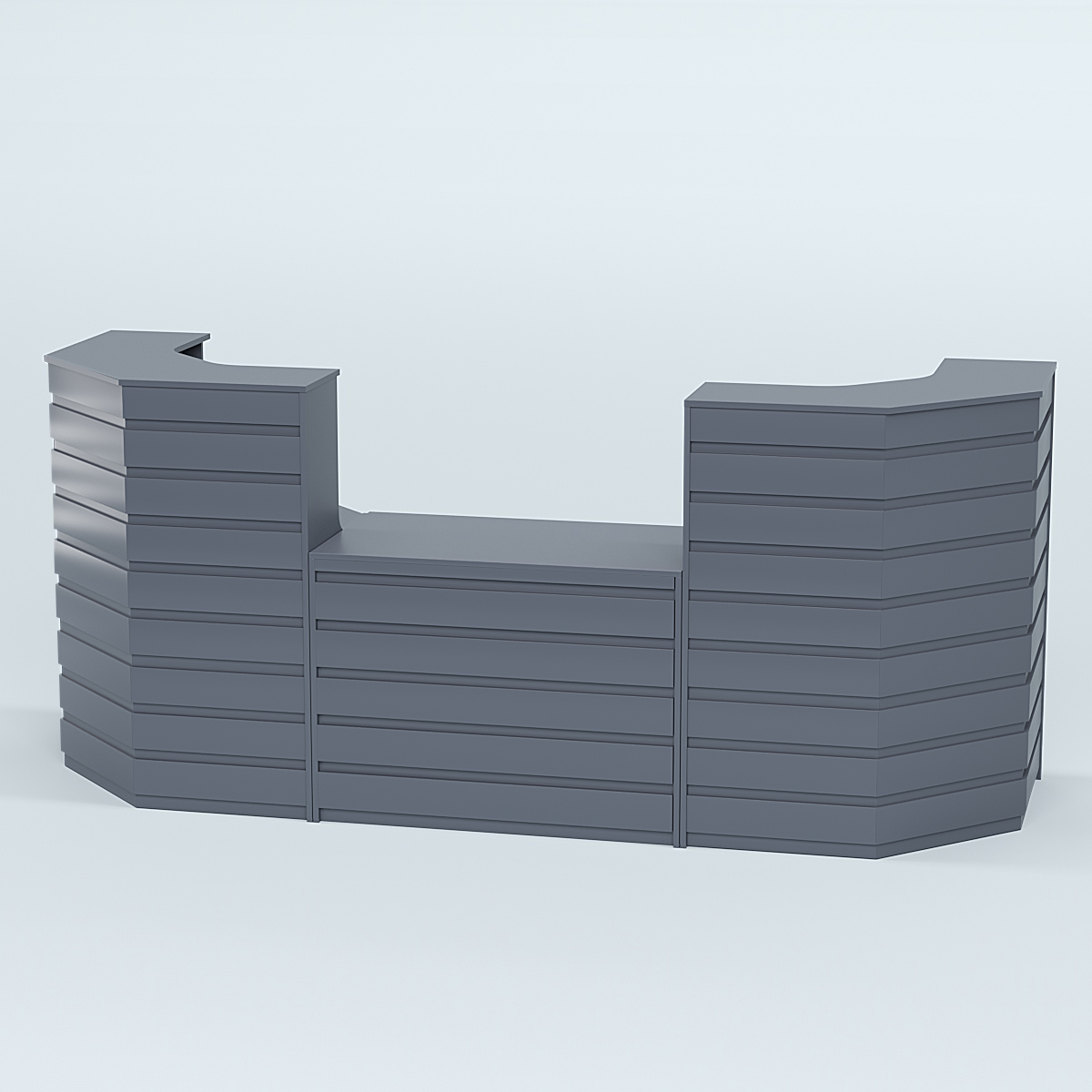 Ресепшен серии ПРАЙМ №7А со столом выдачи Темно-Серый